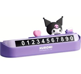 Resim Elmpaly Kuromi Araç Otopark Kartı - Mor, Okunabilir Telefon Göstergeli, Dekoratif 