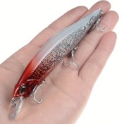 Resim 1 adet Gerçekçi Minnow Balıkçılık Yemi, 13.49cm/0.59oz - Bass & Carp için Üçlü Kanca ile Yüzen Wobbler Crankbait, Dayanıklı ABS, Tatlısu & Tuzlu Su Balıkçılığı için Mükemmel, Spor Balıkçılık Yemi|Yüzen Yem Tasarımı|Dayanıklı Abs Yem, Balıkçılık Kancaları 