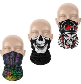 Resim Dair Aksesuar 3'lü Set Boyunluk Bandana Outdoor Balaklava Yüz Maskesi Kafa Bandı 