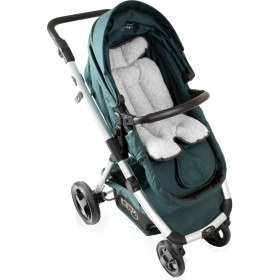 Resim Babyjem 2 İn 1 Puset ve Mama Sandalyesi Minderi Gri Çiçek %100 Pamuk 