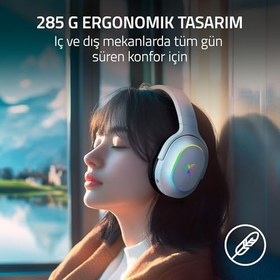 Resim Razer Barracuda X Chroma - 6 Bölge Chroma RGB ile Kablosuz Çok Platformlu Oyun Kulaklığı (SmartSwitch Hyperspeed & Bluetooth, 40mm Sürücüler, Çıkarılabilir Kardioid Mikrofon) Beyaz 