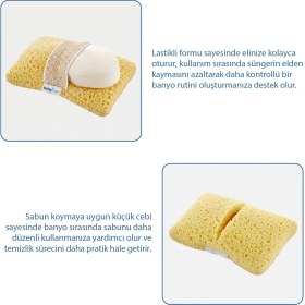 Resim Babyjem Soft Lastikli Bebek Yıkama Banyo Süngeri Yumuşak Dokulu Ergonomik Tasarım Hassas Ciltler İçin 