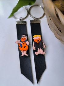 Resim Esey Dizayn Fred Çakmaktaş ve Barni Moloztaş Anahtarlık Deri - Motosiklet Anahtarlık 