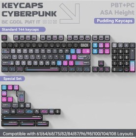 Resim Gravastar Mekanik Oyuncu Klavyesi Tuş Takımı Seti, Mekanik Klavye İle Uyumlu Tuşlar, Cyberpunk 