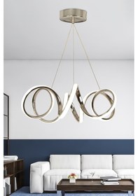 Resim Ransom Kumandalı Dimmerli Kıvrım Ledli Avize Krom 