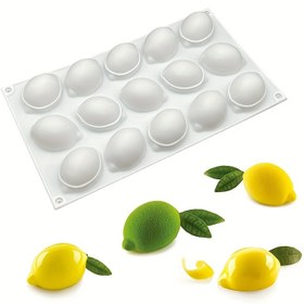 Resim 1 adet, 15 Boşluklu Limon Kek Kalıbı Yaratıcı Meyve Şekilli Silikon Mousse Fransız Tatlı Kalıbı Çikolata Pastacılık Süsleme Aracı Fırın Tepsisi 