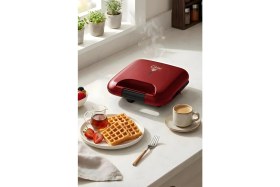 Resim Kiwi KSM-2405W 750 W Waffle Makinesi Kırmızı 