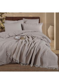 Resim Clasy %100 Pamuk Battaniyeli Nevresim Takımı Çift Kişilik Eveya Taş 