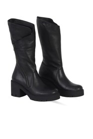 Resim Bueno Shoes Siyah Deri Kadın Topuklu Çizme 01wf1703 