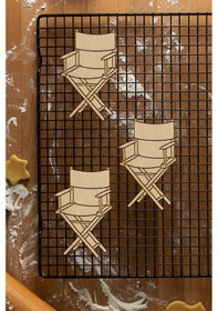 Resim Tiyatro Sandalyesi Kurabiye Kalıbı, Hamur Şekillendirici, Bisküvi Kalıbı, Kolay Kesim Ucu Beyaz 