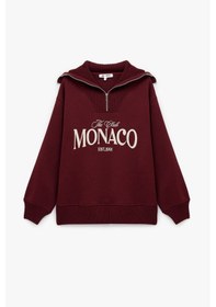 Resim Koton Kadın Baskılı Sweatshirt Bordo 
