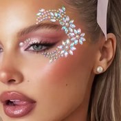 Resim 1 adet Parıldayan Rhinestone Yüz Takma - Glittering Yapay Elmas Yüz Dekorasyonu, Cosplay, Partiler ve Fotoğraflar için, Yuvarlak Çok Mevsim Makyaj Aksesuarı, ABS Malzeme, Cosplay Aksesuarları, Parti Aksesuarları, Parıltılı Etki, Parıltılı Takma 