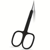 Resim Kesin Kavisli Paslanmaz Çelik Makas | Çok Amaçlı | Kaymaz Tutuş, Kokusuz, Keskin Kavisli Bıçaklar | Kaş, Tırnak ve Makyaj Bakımı için Güzellik Aracı 