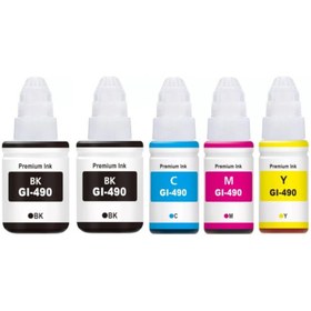 Resim Durucopy Duruink Cnon Pixma G3416 GI-490 UYUMLU MÜREKKEP SETİ 2x135ml Siyah + 3x70ml Renkli 