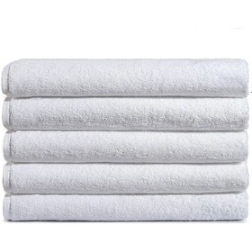 Resim 5 Li Otel Banyo Havlusu %100 Pamuklu 90x150 Cm Beyaz 20/2 Ring 650 Gr Beyaz 