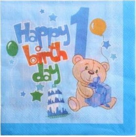 Resim Roll Up Peçete 33x33 1 Yaş Erkek 20'li 