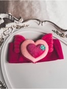 Resim Femine Çocuk Bebek Kalp Figürlü Bandana - Saç Bandı - Saç Bandana 