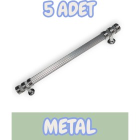 Resim Çizgili Nesli Alüminyum Metal Lüks Modern Mobilya Çekmece Mutfak Dolabı Kulpu Krom (5 Adet) 
