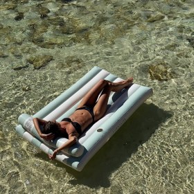 Resim Sunnylife | Luxe Lilo Yeşil Çizgili Şişme Deniz Yatağı 