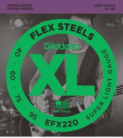 Resim D'addario Efx220 Bas Gitar Tel Seti. Flexsteels. Super Lıght Gaug 