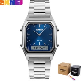 Resim Hanyang Mavi Kutu ile Skmeı Moda Gündelik Saat Erkekler Dijital Ikili Zaman Spor Kronograf 3bar Su Geçirmez Kuvars Saatı Relogio Masculino 1220 (Yurt Dışından) 