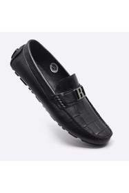 Resim Fosco Yazlık Loafer Erkek Ayakkabı Siyah Kroko 9848 