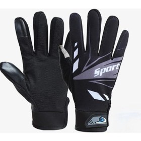 Resim Pengfushop5 J Tarzı 1 Çift Motosiklet Eldivenleri - Nefes Alabilir Tam Parmak Koruma - Üniseks Bisiklet Eldivenleri Kırmızı - Siyah 