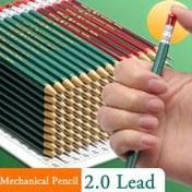 Resim Değiştirilebilir Siyah Kurşun & Kalemtıraşlı Ergonomik 2.0mm Mekanik Kalem - Pürüzsüz Yazım için Altıgen Gövde, Çizim ve Grafiti için 12 Renkli Yedek Kurşun İçerir 