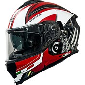 Resim Sway Kapalı Kask Sw 865 Engine Beyaz Kırmızı 
