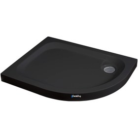Resim Asimetrik Flat Duş Teknesi | Sanacryl - 80x120 / Siyah / Düz 