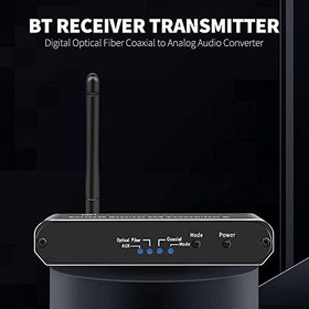Resim Sesten Analoga Dönüştürücü D09 BT Alıcı Verici DAC Dijital Optik Fiber Koaksiyel - Analog Ses Dönüştürücü BT5.0 Çip HiFi Ses Kalitesi Siyah BT Alıcısı 