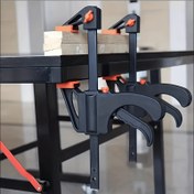 Resim 2 Adet Ağır Hizmet Tipi Hızlı Bırakma F Mengenesi ile Cırcır Kavrama - Plastik ve Metal Yapı, Ahşap İşleri için Ergonomik Saplar, Kendin Yap Projeleri, Marangozluk & Mobilya Yapımı (Siyah), Ahşap İşleri için Mengeneler | Hızlı Bırakma Mekanizması | Sağlam Kelepçe Tasarımı, Ahşap İşleri için Mengenler 