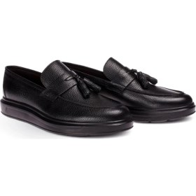 Resim Deery Deri Püsküllü Siyah Comfort Erkek Loafer 