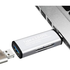 Resim CoverZone USB 3.0 Type-C Kart Okuyucu 3in1 USB OTG SD TF MicroSD Kart Okuyucu 