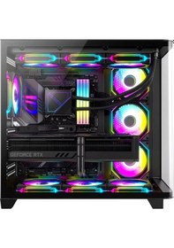 Resim Dragos Ocean Curved Pro V2 Argb Fanlı Siyah 750 W E-atx Oyuncu Kasası 