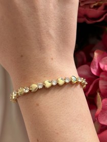 Resim Zirkon Detaylı Kalp Bileklik 