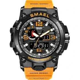 Resim Hanyang Turuncu Smael Marka Erkek Saati, 1545D Adam Kamuflaj Askeri Spor Saatleri, Şoka Dayanıklı Çalar Saat Reloj Hombre (Yurt Dışından) 