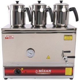 Resim Mizan Üç Demlikli Pleytsiz Çay Kazanı 40 Lt -3 Adet Demlik (468201807) 