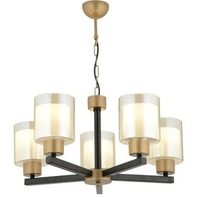 Resim Jade 5 Li Avize Eskitme Siyah Boyalı Çift Camlı Modern Genç Odası Yatak Odası Retro Salon Avize 