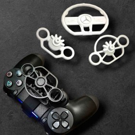Resim 3lü Set Ps4 Oyun Kolu Için Mini Direksiyon Siyah (Pratik Kullanım Tam Ölçü) 