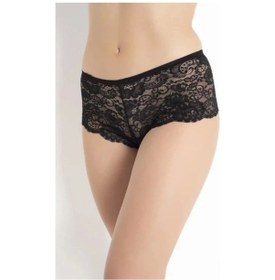 Resim G-box 929 Kadın Dantelli Şort Siyah 