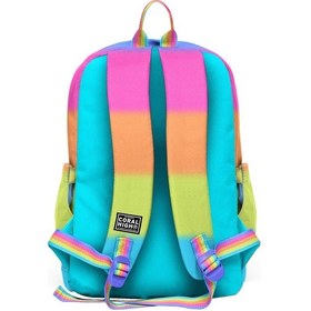 Resim Coral High Dört Bölmeli Kız Çocuk İlkokul 1-2-3-4. Sınıf Okul Sırt Çantası - Pembe Turuncu Renk Geçişli Çok Renkli 