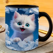 Resim 1 adet 3D Sevimli Kedi Bardak Paketleme Transfer Kağıdı Kendinden Yapışkan Çiçek Bardaklar ve Şişeler için Uygun, Ev Dekorasyonu için Pratik Transfer Kağıdı, 16 Ounce Cam Eşyalar için Uygun, Çizilmeye Dayanıklı Kristal Etiket 
