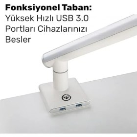 Resim NPO STD49012UW Elysium 17"-32" Ultra Slim Alüminyum 2xUSB Amortisörlü VESA Tekli Monitör Tutucu 