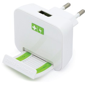 Resim Swiss Charger Şarj Cihazı Telefon Tutuculu Şarj Adaptörü EcoMax 5V 2.4A 12W 