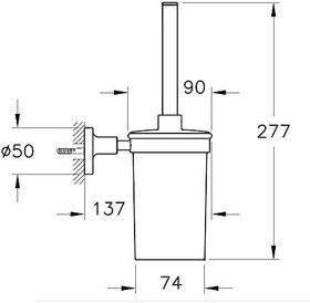 Resim VitrA Base 300 A44113 Tuvalet Fırçalığı, Duvardan, Krom 