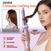 Resim Kadınlar için 28mm Seramik Otomatik Kıvırma Çubuğu - 360° Anti-Isıt Tasarım, Hızlı, Tek El İşletimi, Çift Bakım Besleyici Saç Stil Aracı, Profesyonel Saç Stil, Modern Estetik, Dayanıklı İnşaat 
