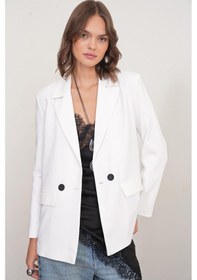Resim Mixray 4516 Kadın Bezayağı Blazer Ceket Ekru 