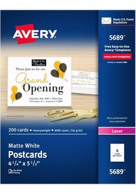Resim Avery Lazer Yazıcılar Için Yazdırılabilir Kartpostallar, 10,8 Cm 