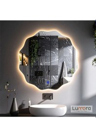 Resim Cirelia Günışığı Lazer Kumlamalı Lavabo & Banyo Aynası Dokunmatik Sensörlü 90 X 90 